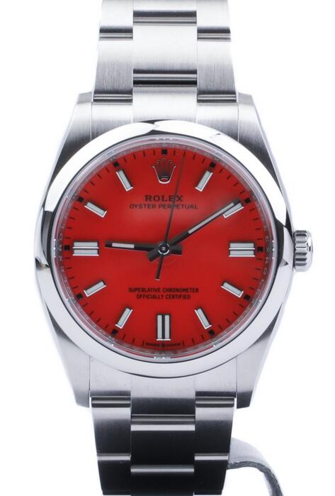 Online fake watches are distinctive for the coral red color.