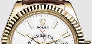 The fine watches replica Rolex Sky-dweller 326138 have dual time zone and date windows.