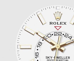 The 42 mm fake Rolex Sky-dweller 326138 watches have white dials.