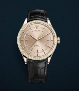 The superb fake Rolex Cellini Time 50705RBR watches are made from everose gold.