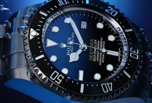 The 44 mm copy Rolex Sea-Dweller Deepsea 126660 watches have D-blue dials.