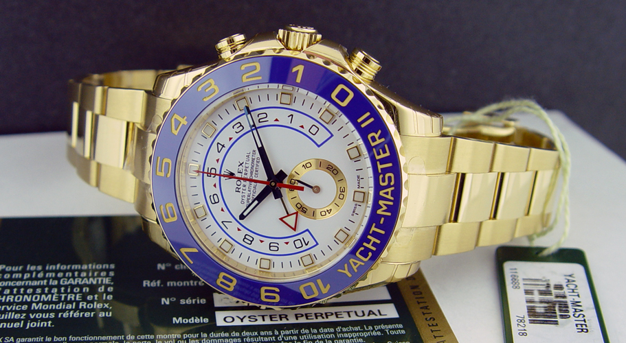 rolex yacht master 2 gold blue