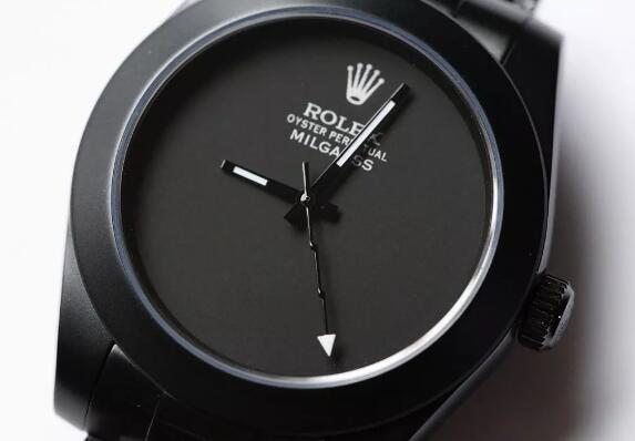 The white words on the black dial are striking on the black dial.